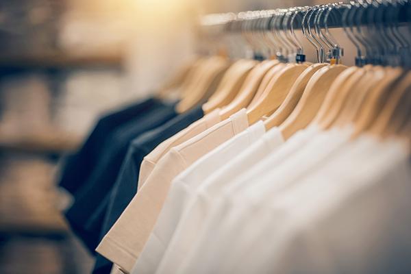 T-shirts on hangers